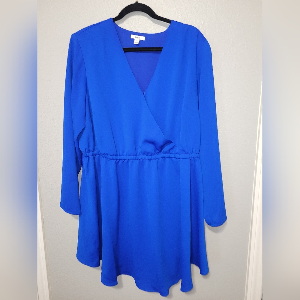 Bar III Royal Blue Long Sleeve Dress